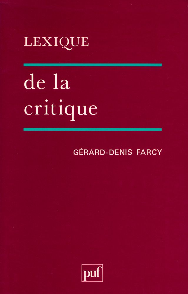 『LEXIQUE de la critique』 1