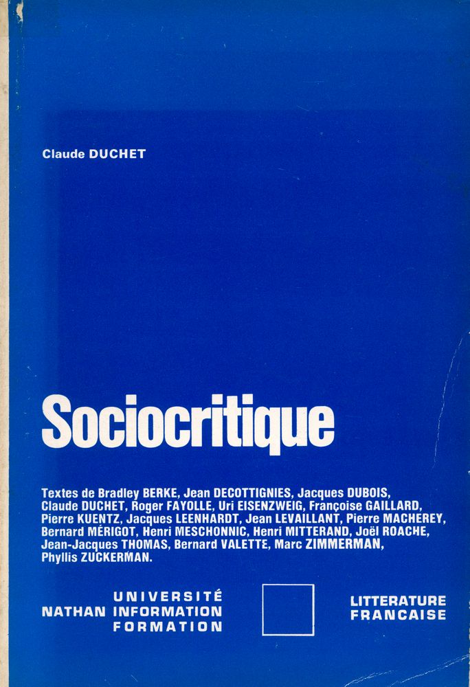『Sociocritique』 1
