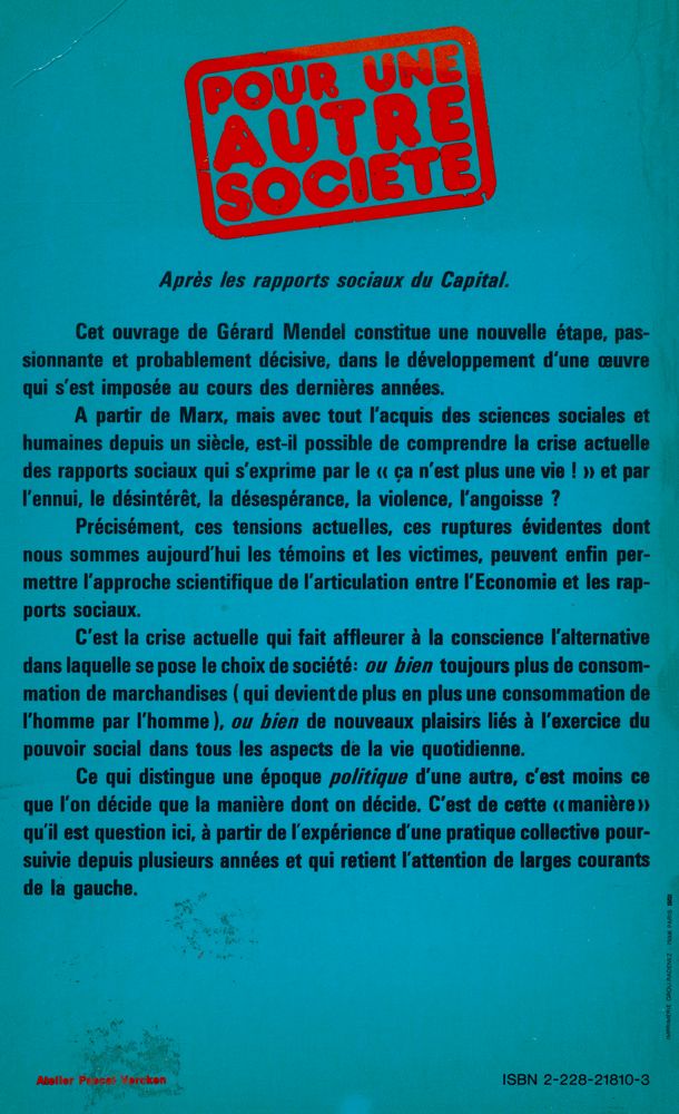 『POUR UNE AUTRE SOCIETE』 4