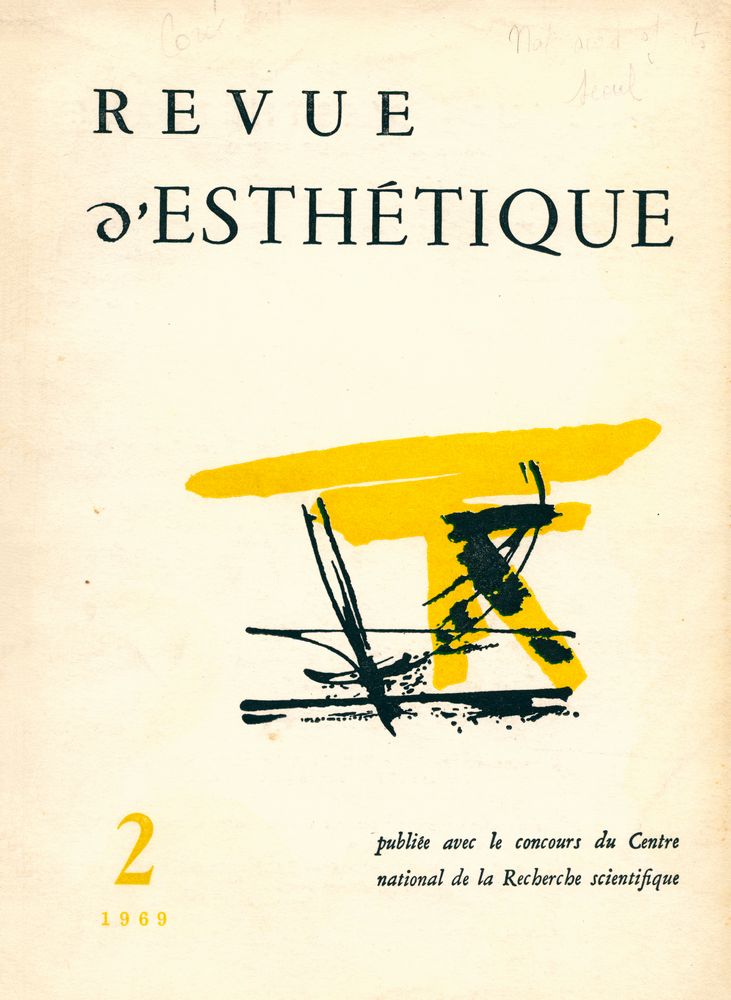 『Revue d'esthetique』 2 1969 1