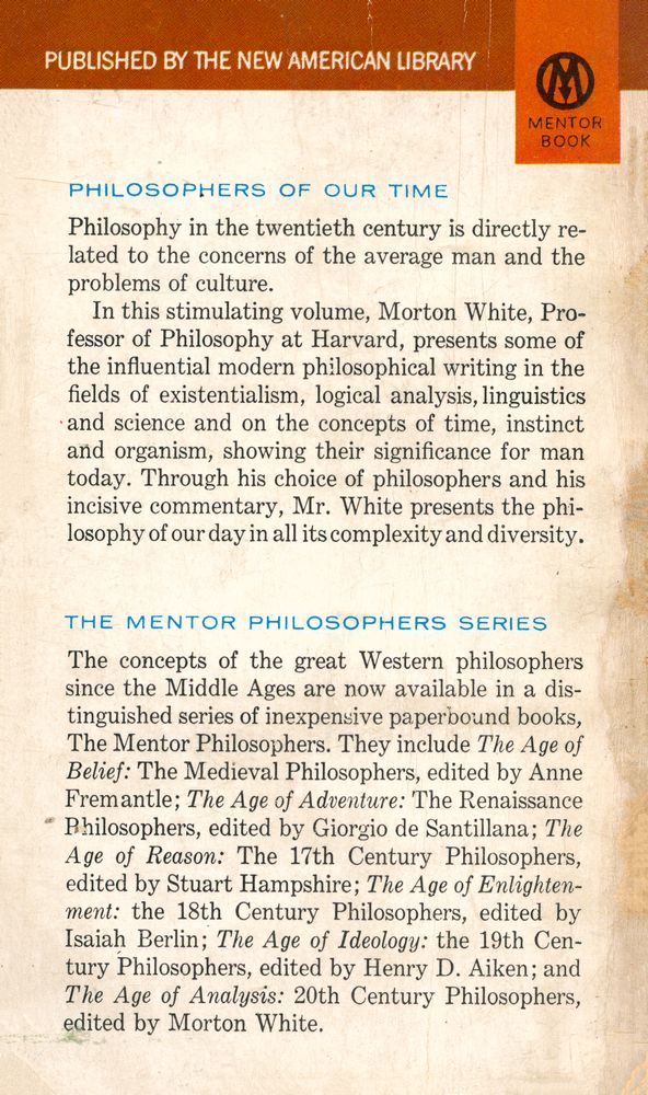 『THE AGE OF ANALYSIS : THE 20TH CENTURY PHILOSOPHERS』 3