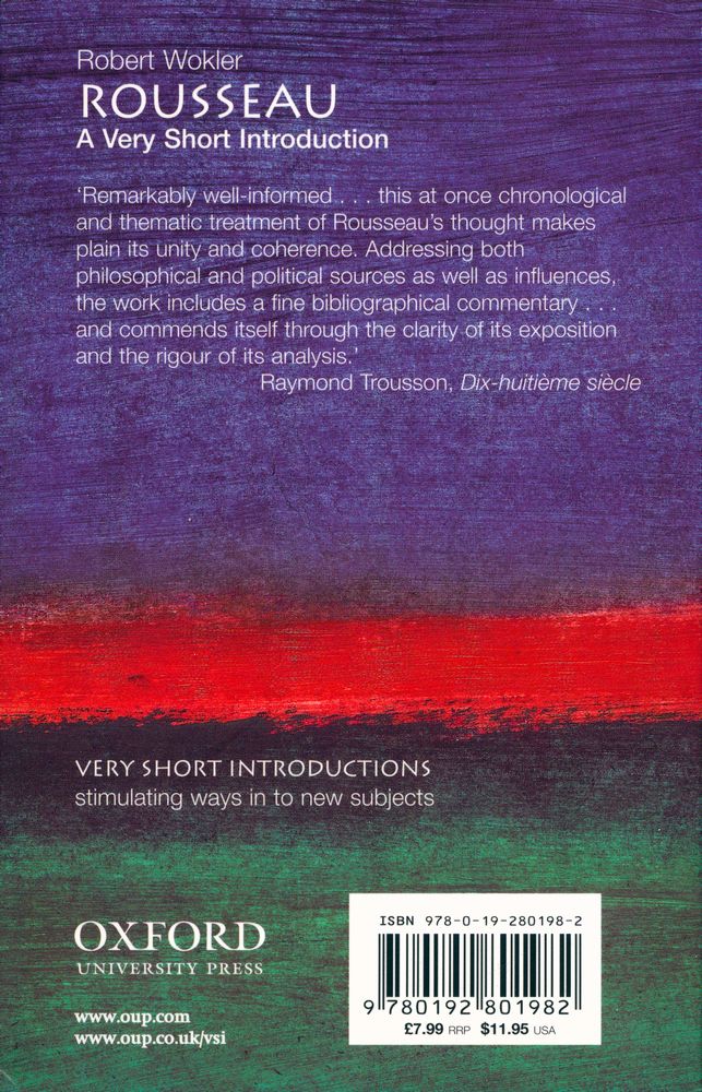 『ROUSSEAU : A Very Short Introduction』 3