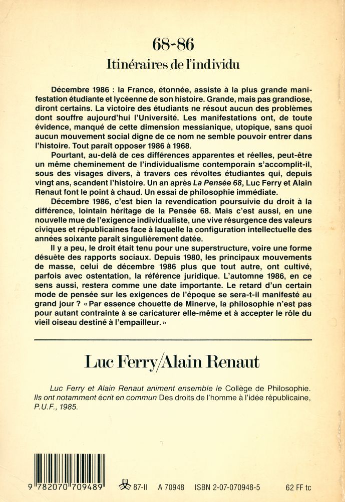 『68 - 86 : ITINÉRAIRES DE L'INDIVIDU』 3