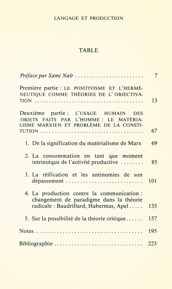 『LANGAGE ET PRODUCTION』 2