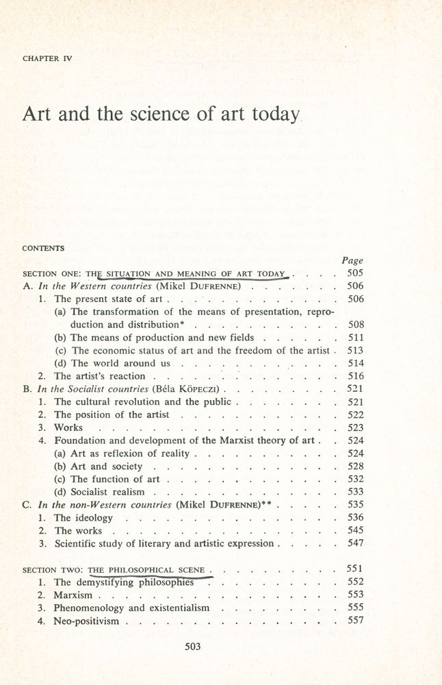 『Main trends of research in the social and human sciences Part two/Volume one : Anthropological and historical sciences, Aesthetics and the sciences of art』 2