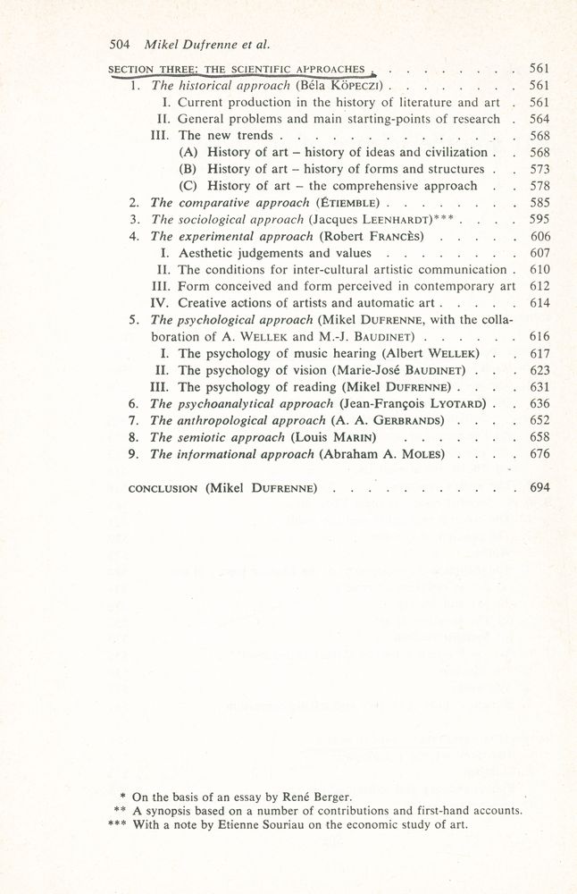 『Main trends of research in the social and human sciences Part two/Volume one : Anthropological and historical sciences, Aesthetics and the sciences of art』 3