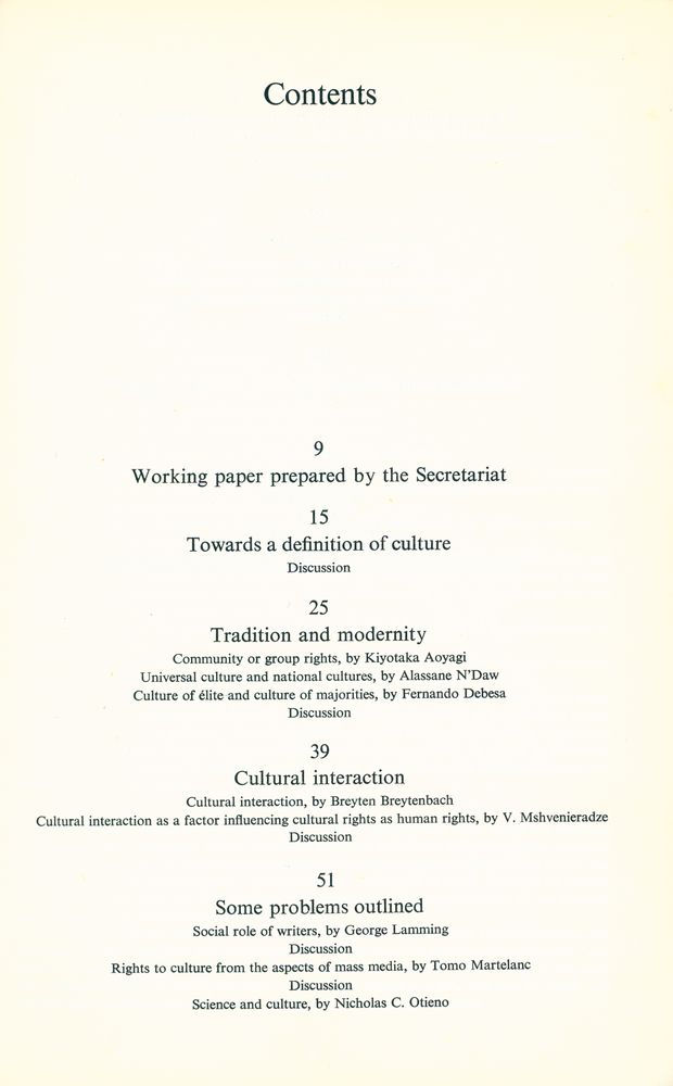 『Studies and documents on cultural policies 3 : Cultural rights as human rights』 2