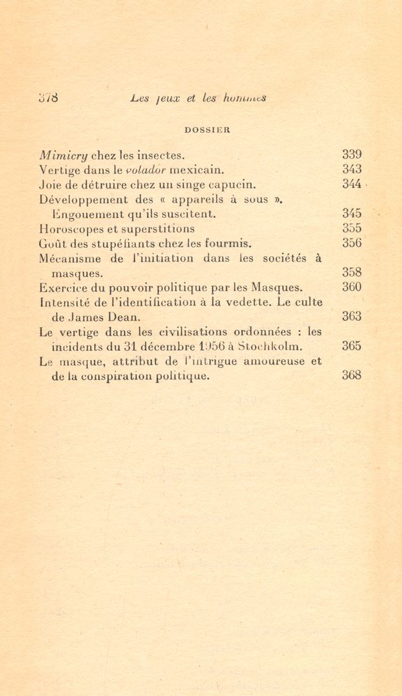 『les jeux et les hommes : les masque et le vertige』 3