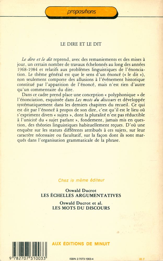 『LE DIRE ET LE DIT』 3