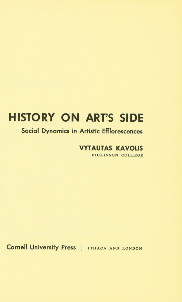 『HISTORY ON ART'S SIDE : Social Dynamics in Artistic Efflorescences』 1
