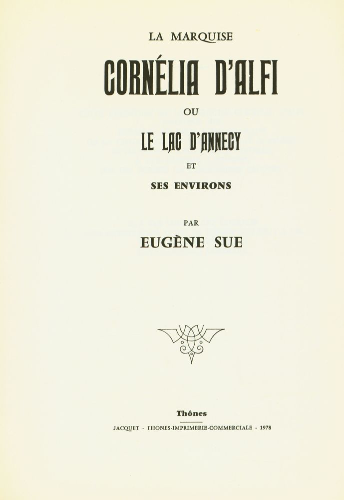 『LA MARQUISE CORNÉLIA D'ALFI : OU LE LAC D'ANNECY ET SES ENVIRONS』 2