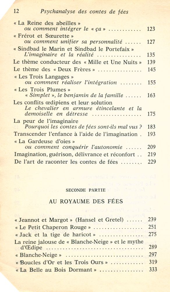 『Psychanalyse des contes de fées』 3