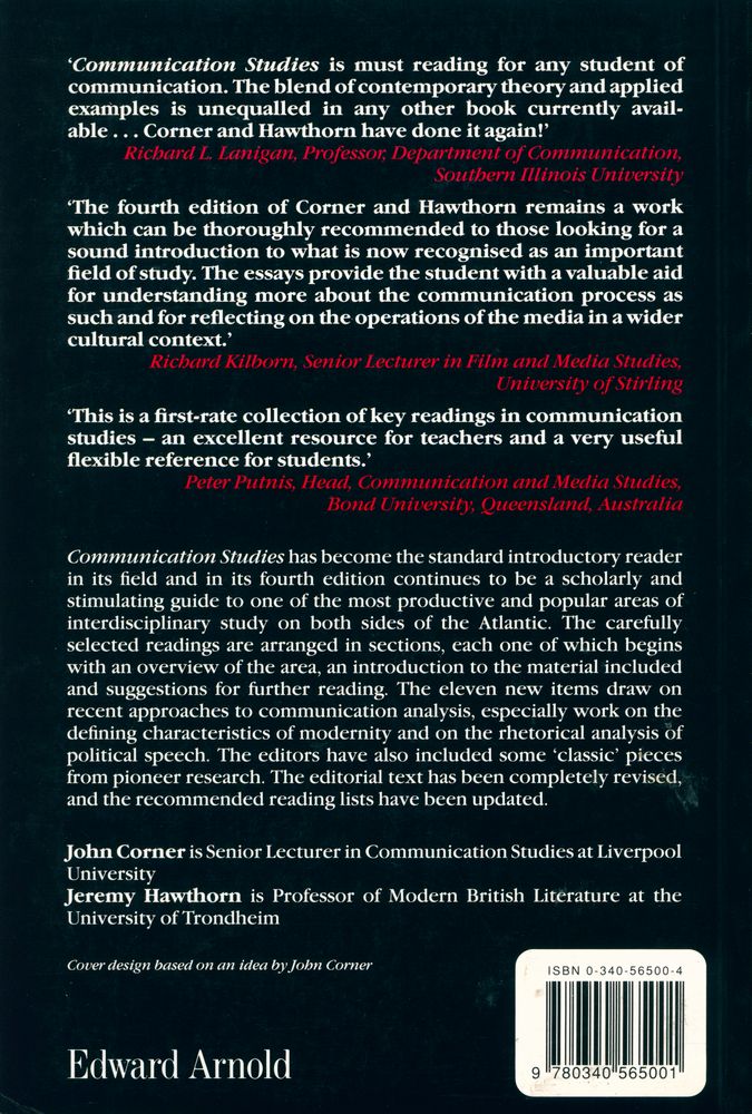 『Communication Studies : An Introductory Reader』 4