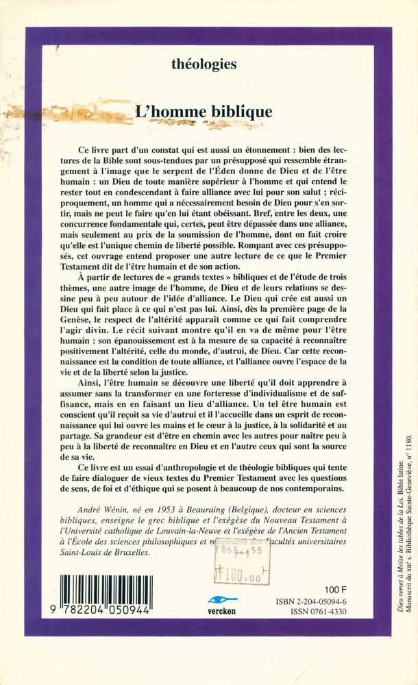 『L'homme biblique : Anthropologie et éthique dans le premier Testament』 4