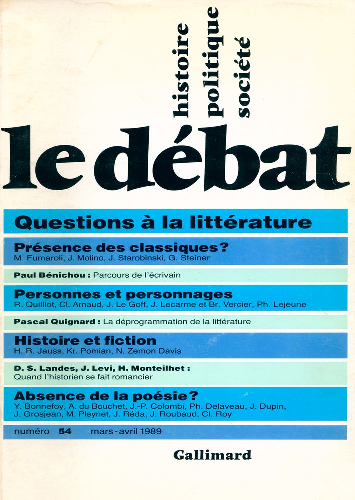 『le débat』 numéro 54 1