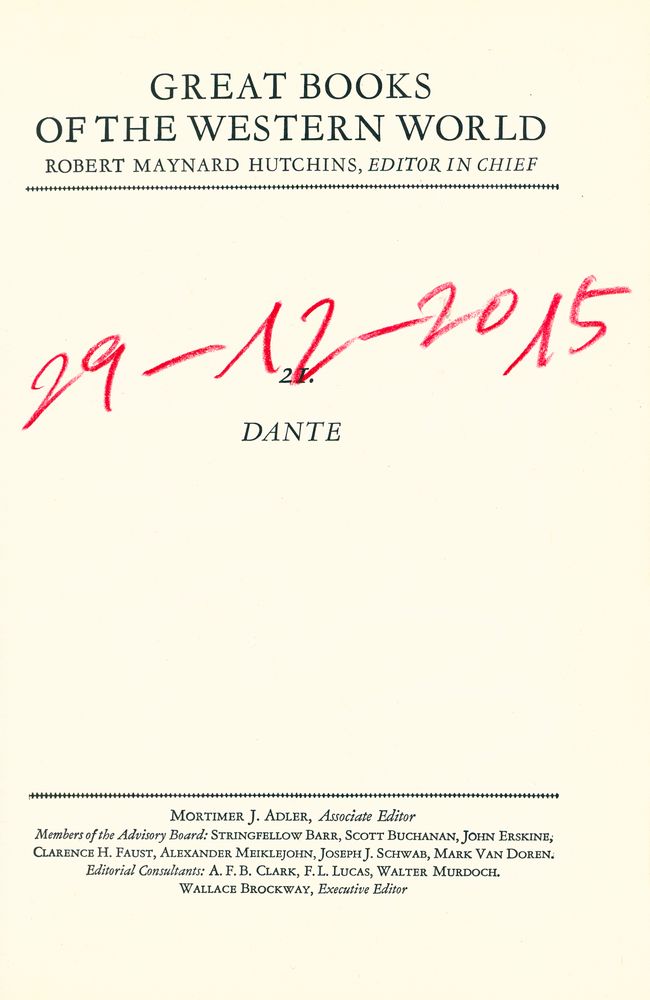 『Great books of the Western World 21 : DANTE』 1