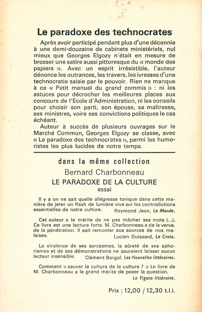 『Le paradoxe des technocrates : Essai』 4
