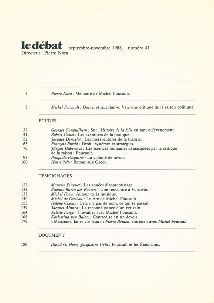『le débat』 numéro 41 septembre - novembre 1966 2