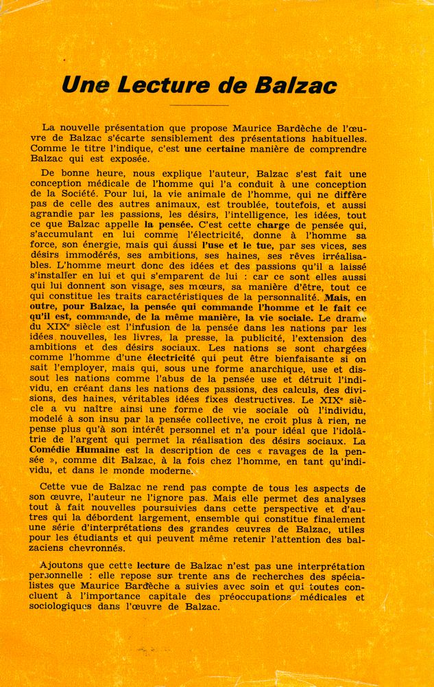 『Une lecture de BALZAC』 6