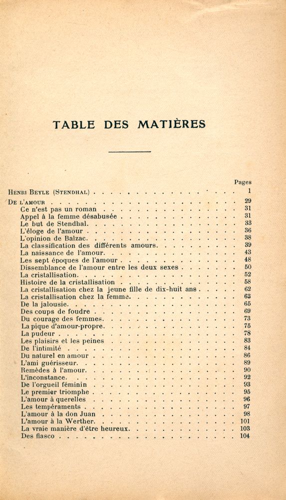 『THÉORIES SENTIMENTALES selon STENDHAL』 2