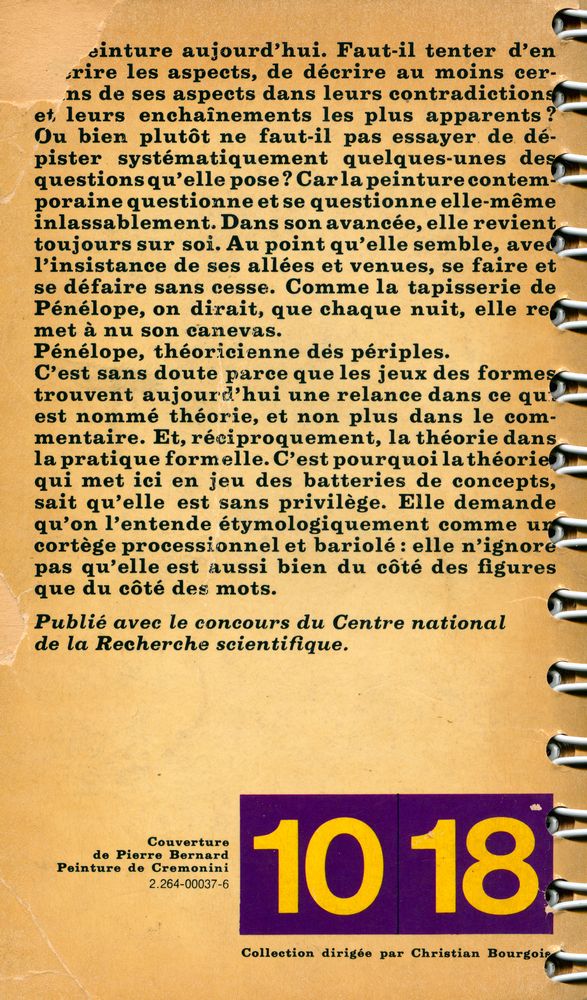 『PEINDRE : Revue d'Esthétique: publiée avec le concours du Centre national de la Recherche scientifique』 nº 1/1976 4