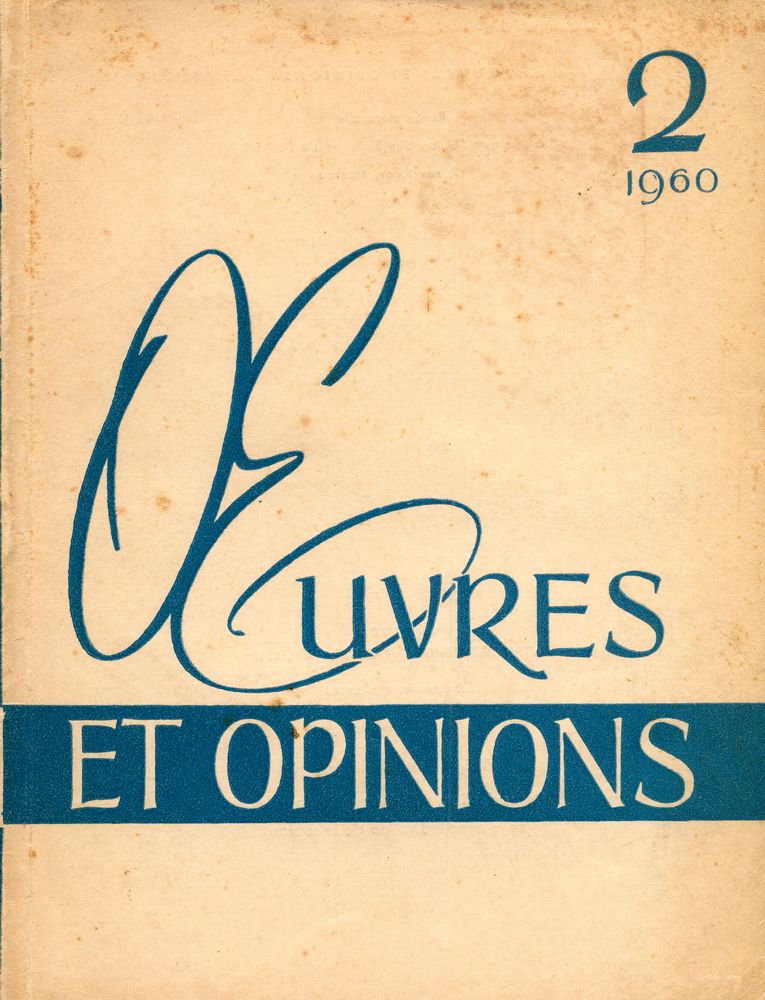 『ŒUVRES ET OPINIONS』 (14) 2 1960 2