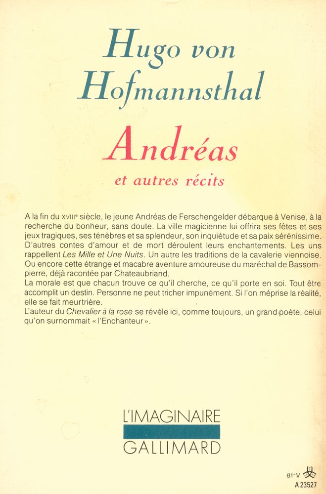 『L'Imaginaire : Andreas et autres recits』 3