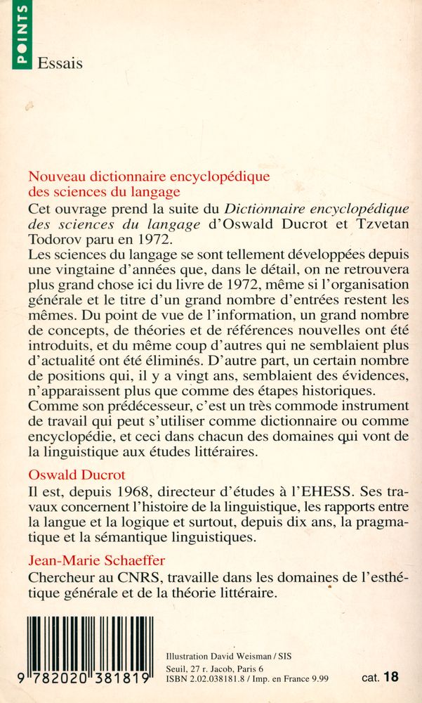 『Nouveau dictionnaire encyclopédique des sciences du langage』 5