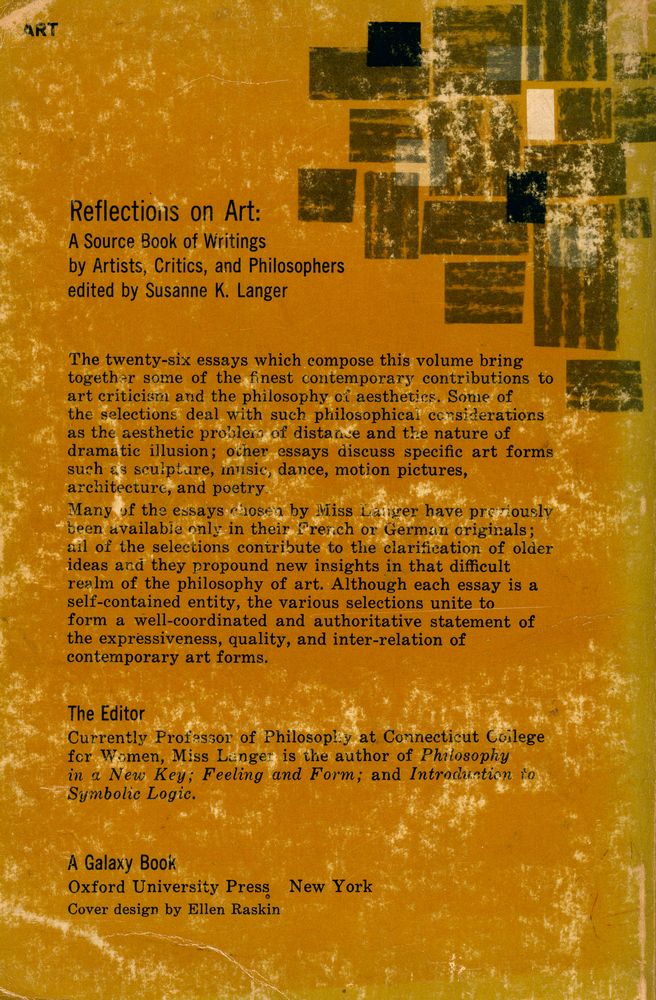 『Reflections on Art : A source book of writings by artists, critics, and philosophers』 5