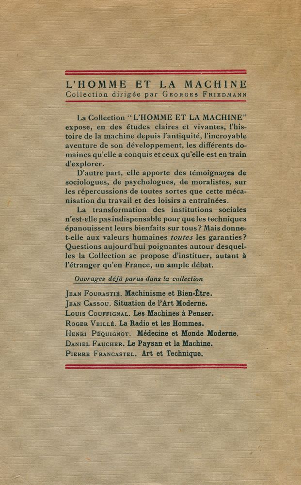 『L'HOMME ET LA MACHINE 7 - ART ET TECHNIQUE』 3