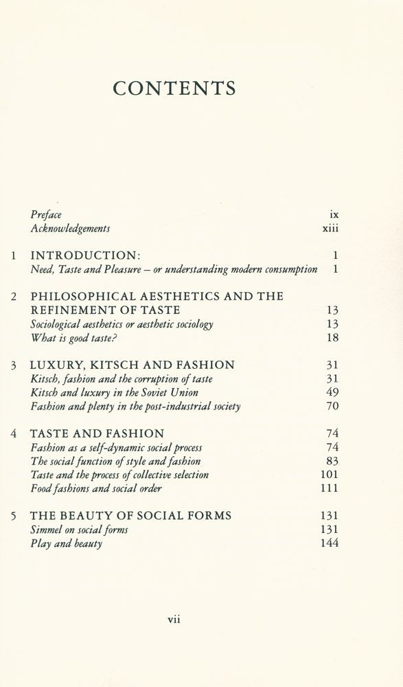 『The Sociology of Taste』 2