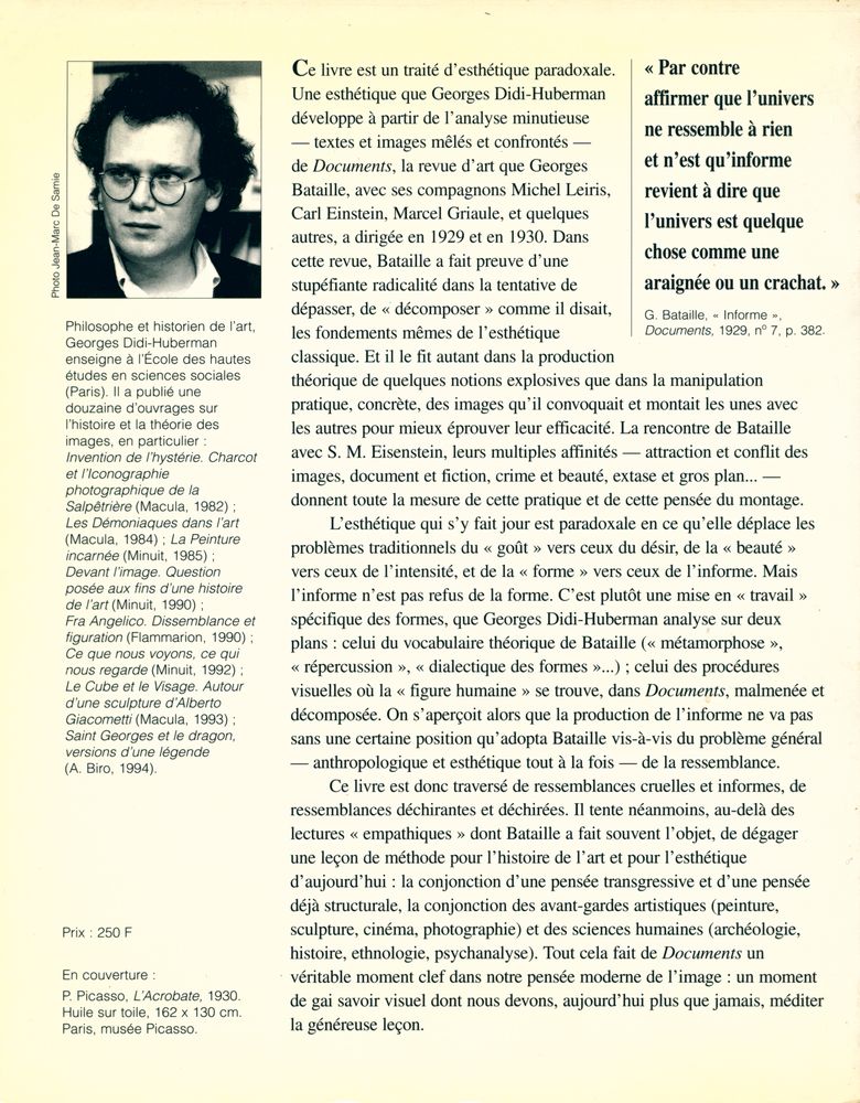 『La Ressemblance informe : ou le gai savoir visuel selon Georges Bataille』 3