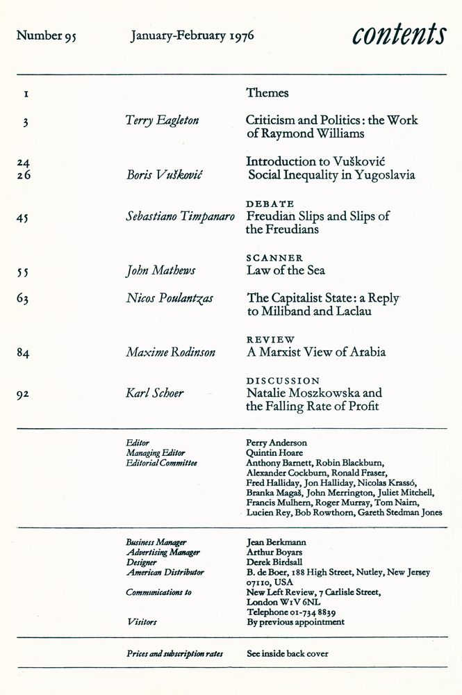 『new left review』 Volume 17 Number 95 - 100 2