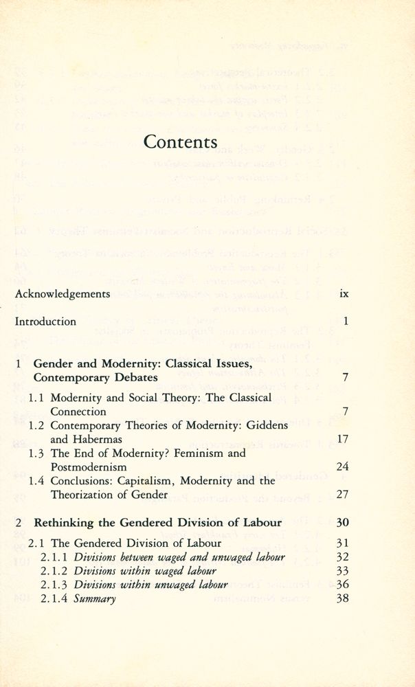 『ENGENDERING MODERNITY : Feminism, Social Theory and Social Change』 2