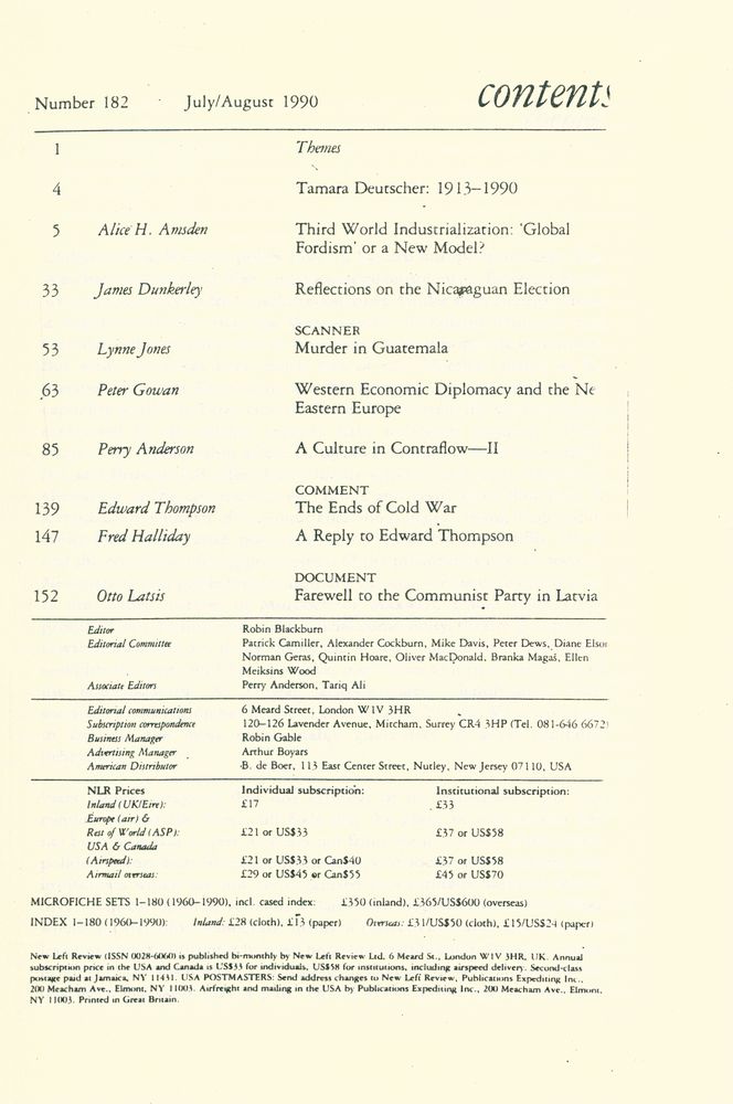 『new left review』 182 - 184 2
