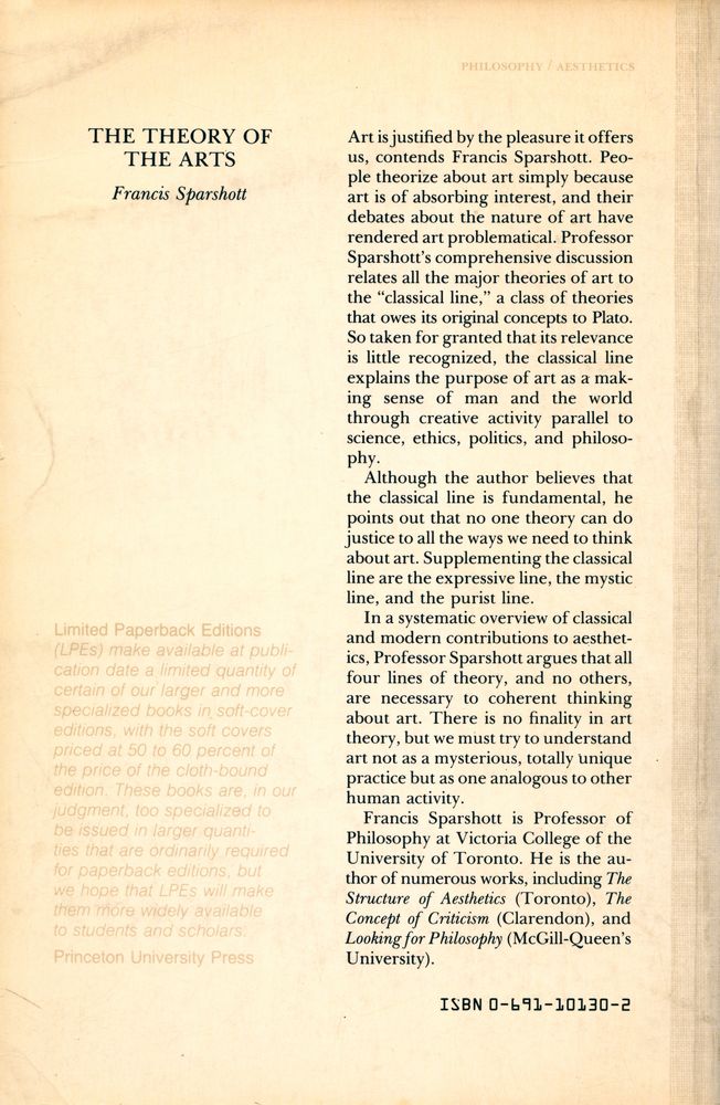 『The theory of the arts』 5