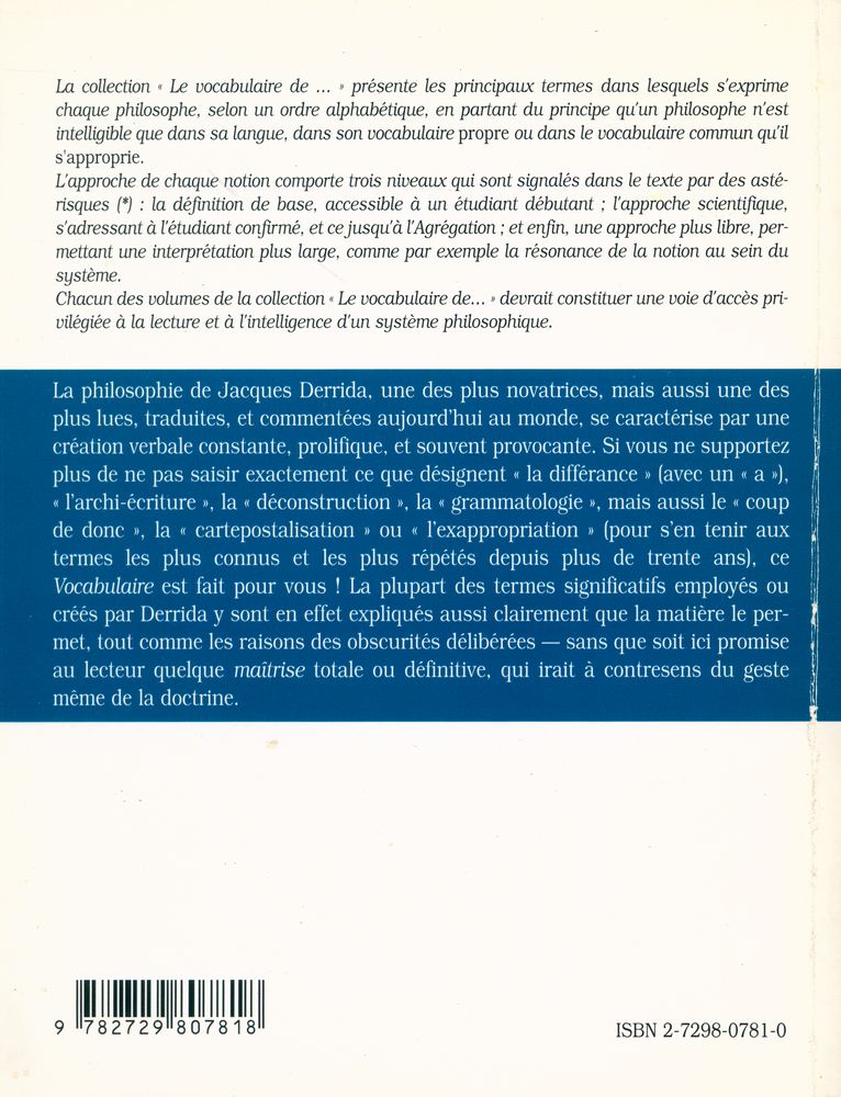 『Le vocabulaire de Derrida』 5