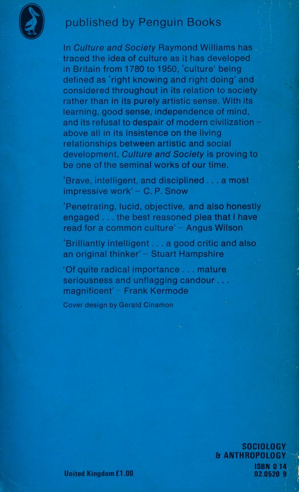 『Culture and Society 1780 - 1950』 4