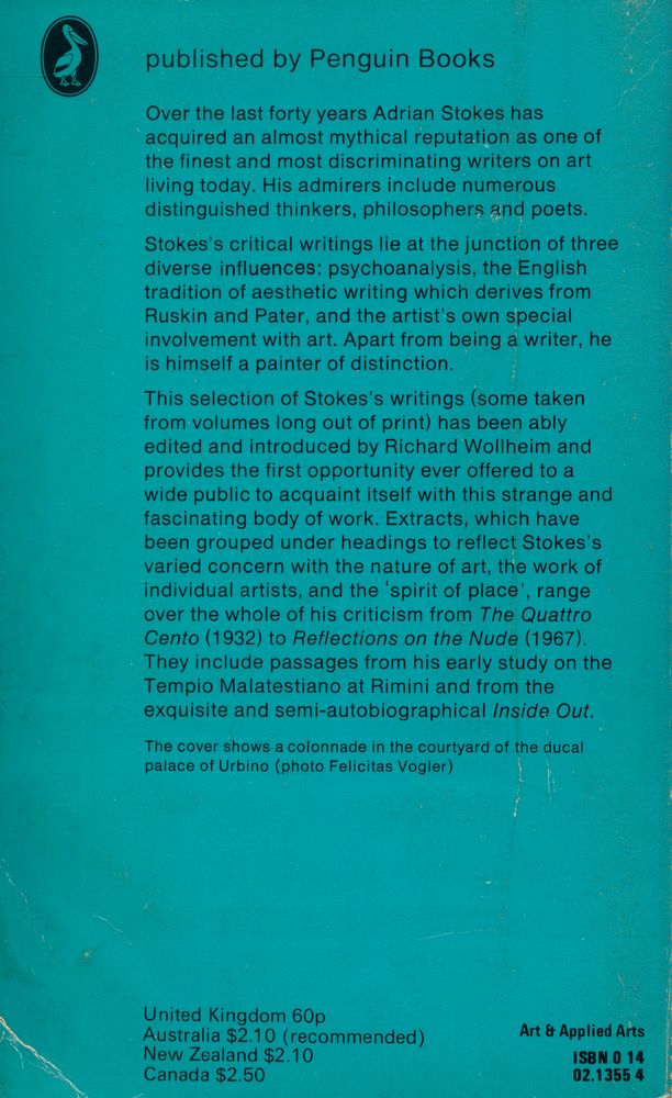 『The Image in Form : Selected Writings of Adrian Stokes』 4