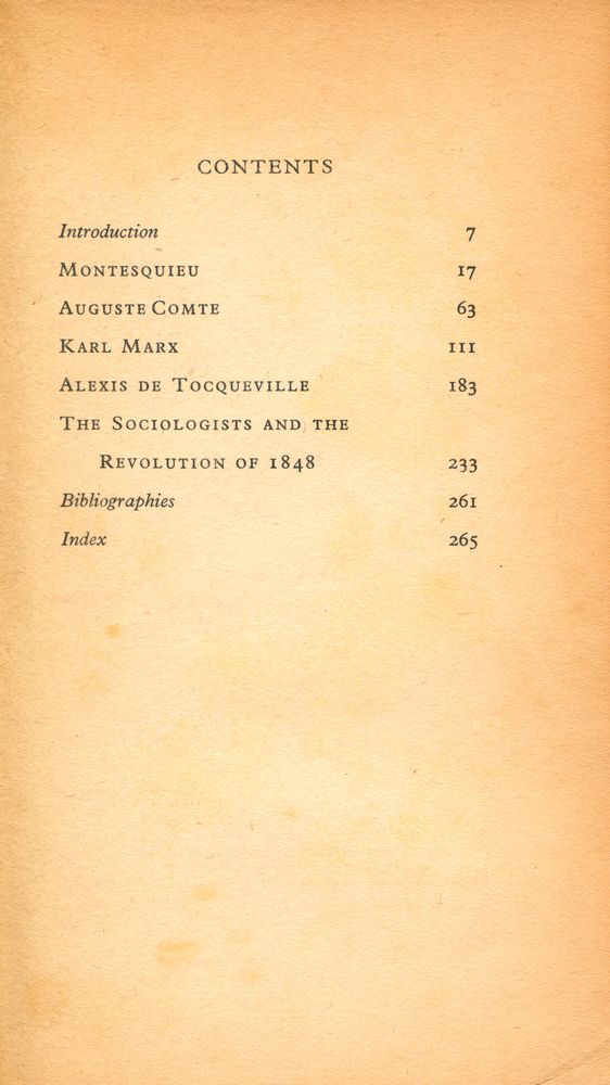 『Main Currents in Sociological Thought 1 : Comte, Montesquieu, Marx, Tocqueville』 2