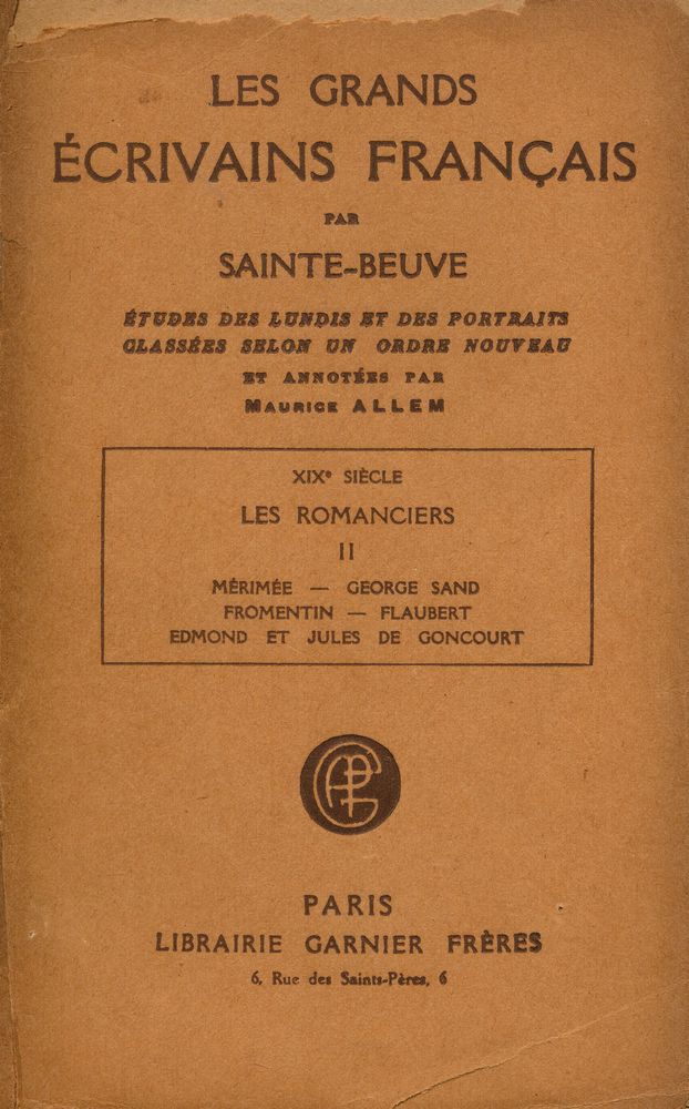 『LES GRANDS ÉCRIVAINS FRANÇAIS : XIXe  SIÈCLE, LES ROMANCIERS』』 1