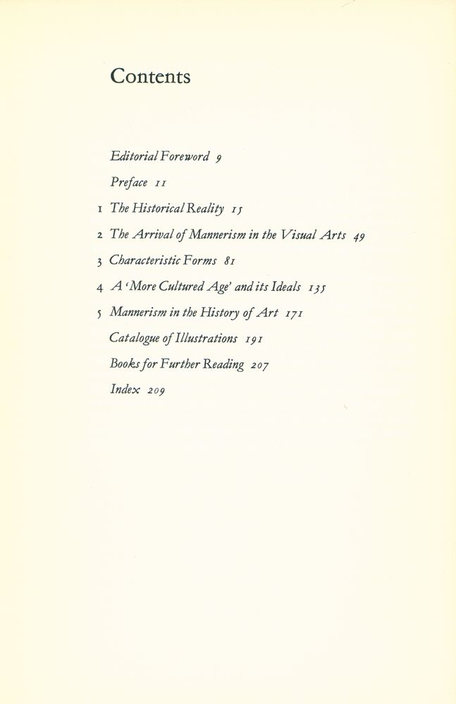 『Style and Civilization : Mannerism』 2
