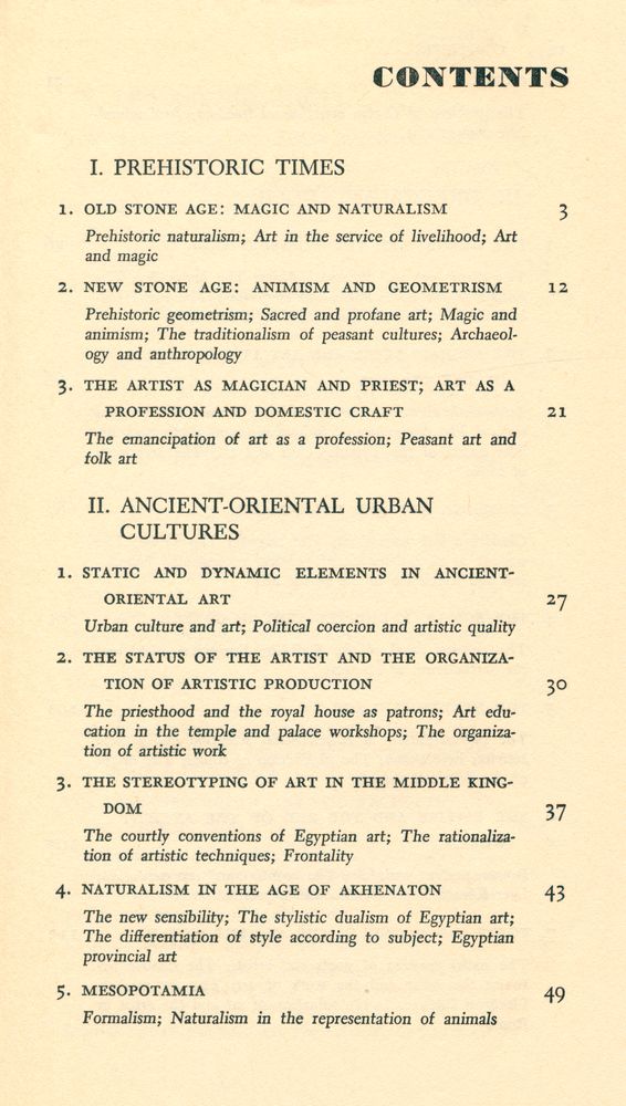 『The Social History of Art, volume one : Prehistoric times, Ancient - Oriental urban cultures, Greece and Rome, The Middle Ages』 2
