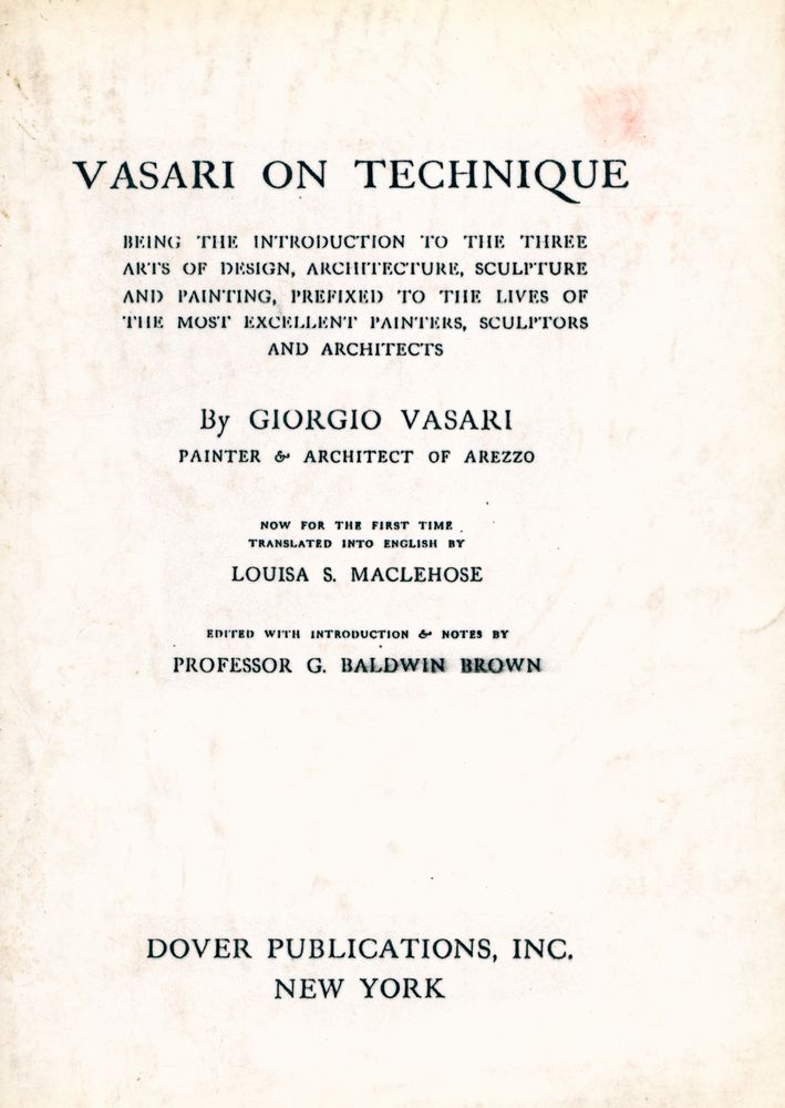 『VASARI ON TECHNIQUE』 1
