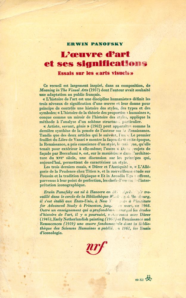 『Bibliothèque des SCIENCES HUMAINES - L'œuvre d'art et ses significations』 4