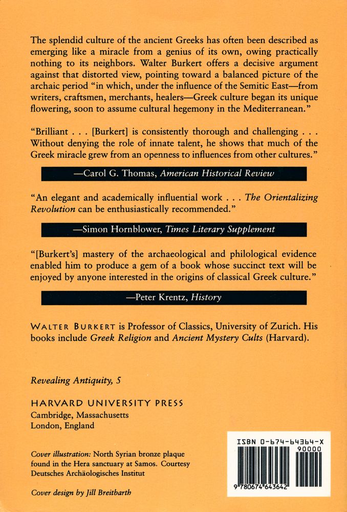 『The orientalizing revolution : Near Eastern influence on Greek culture in the early archaic age』 4