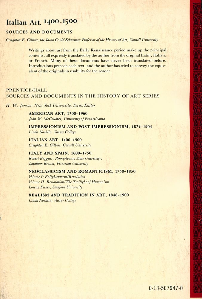 『Sources & Documents IN THE HISTORY OF ART SERIES - Italian Art 1400 - 1500』 7