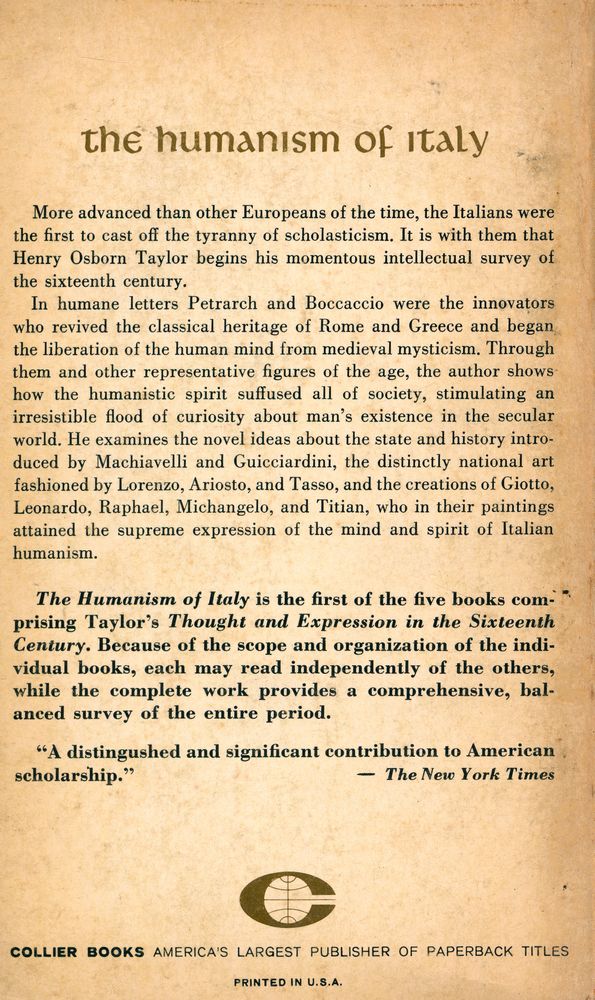 『BOOK 1 of THOUGHT and EXPRESSION in the SIXTEENTH CENTURY - the humanism of Italy』 3