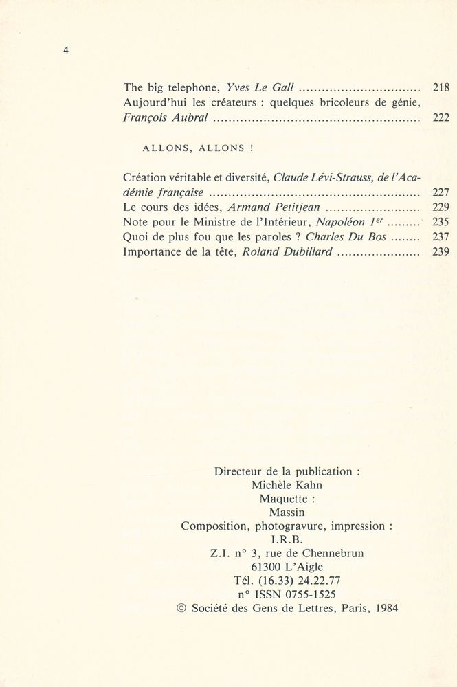 『l'écrivain pour mémoire : revue des lettres et de l'audio - visuel』 4