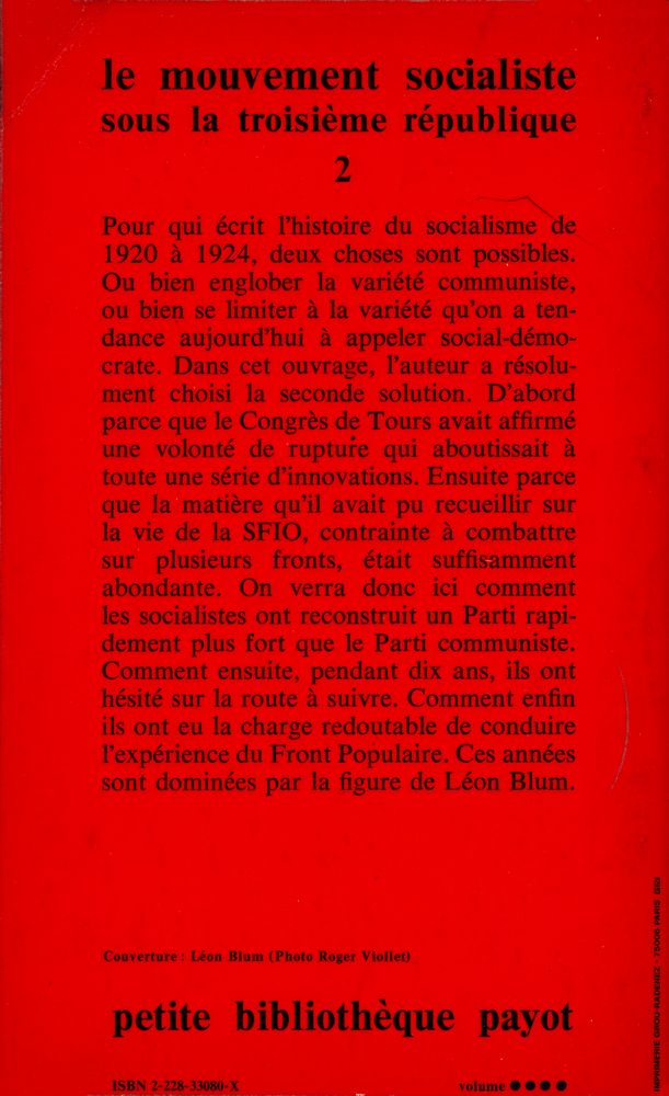 『le mouvement socialiste sous la troisième république 2 : de 1920 à 1940』 5